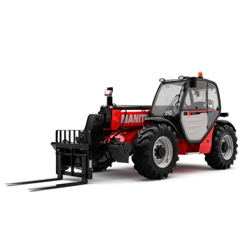 elevatore telescopico fisso 10 mt Manitou rosso e nero